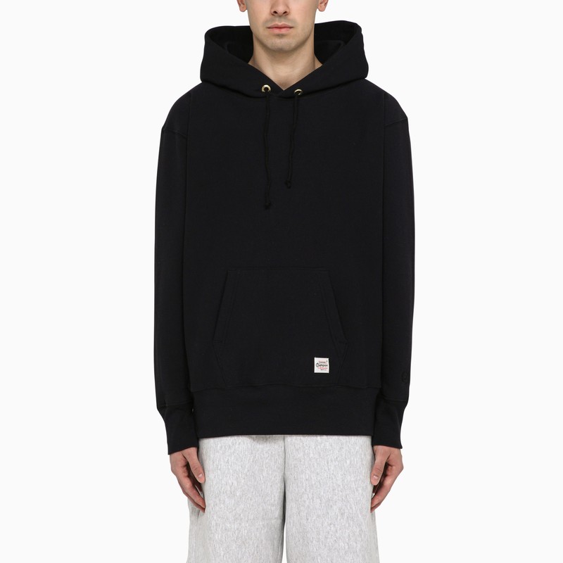 Champion Black Cotton Hoodie In Black