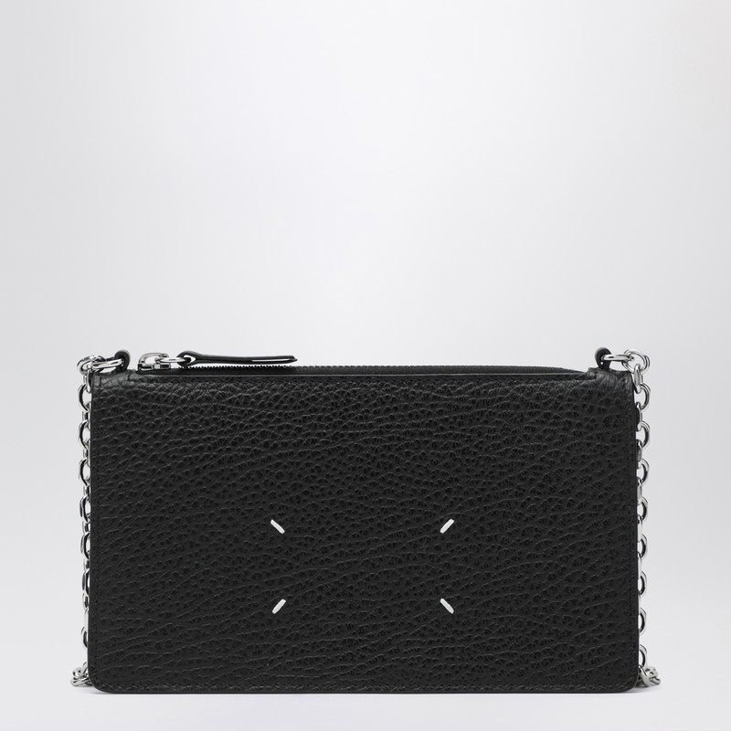 Black card holder with shoulder strap