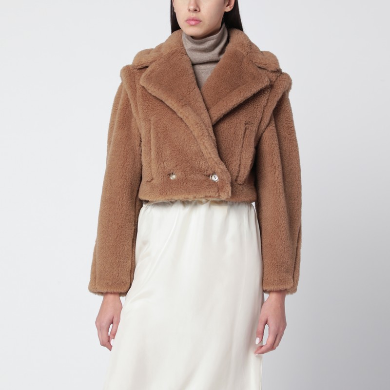 Camel short Teddy coat