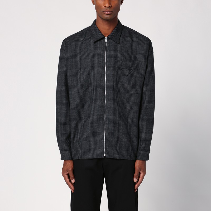 Grey Prince of Wales zipped shirt