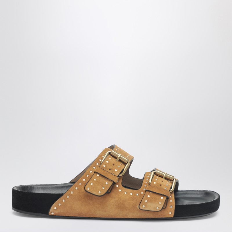 Lennyo sandals in hazelnut suede