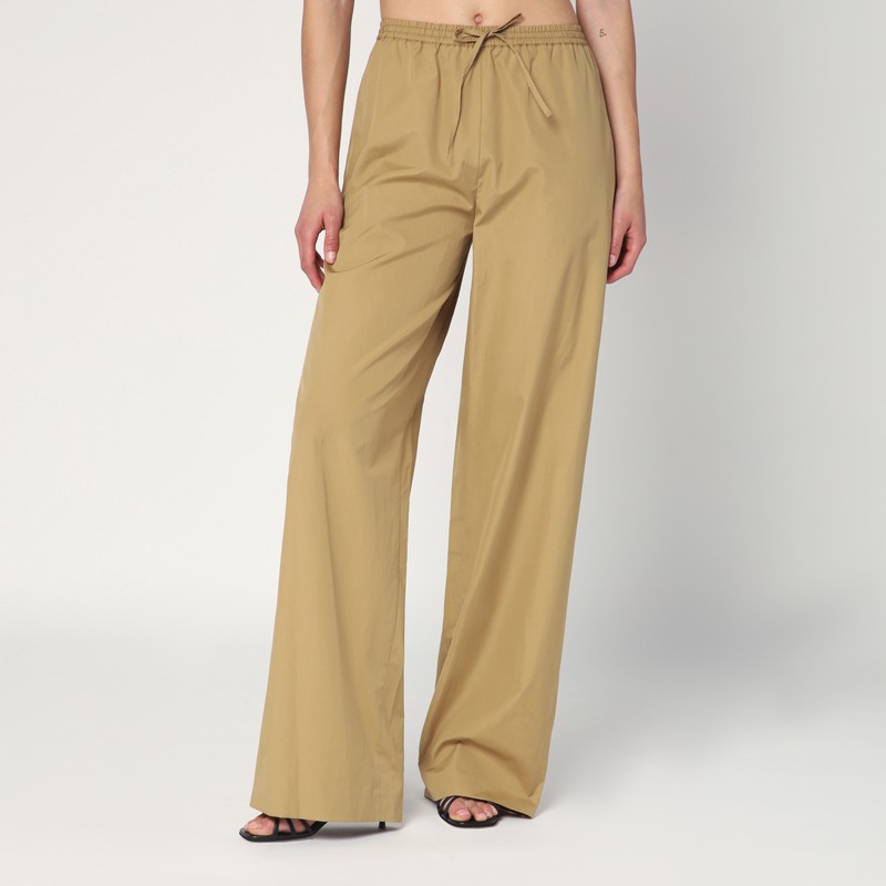 Sand-coloured trousers in cotton - Loulou Studio - Modalova