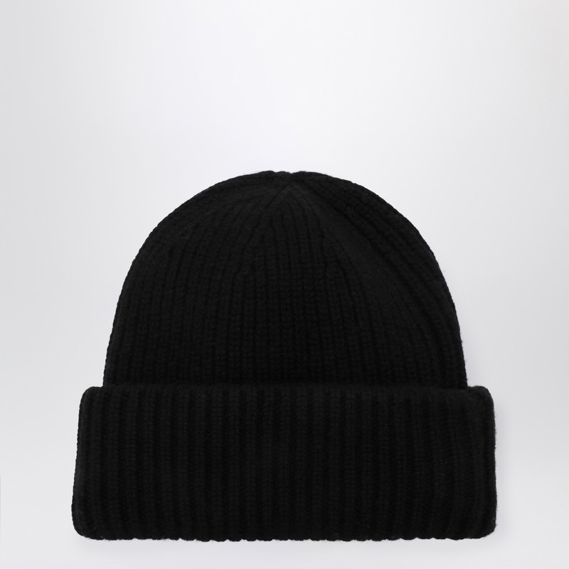Black cashmere beanie