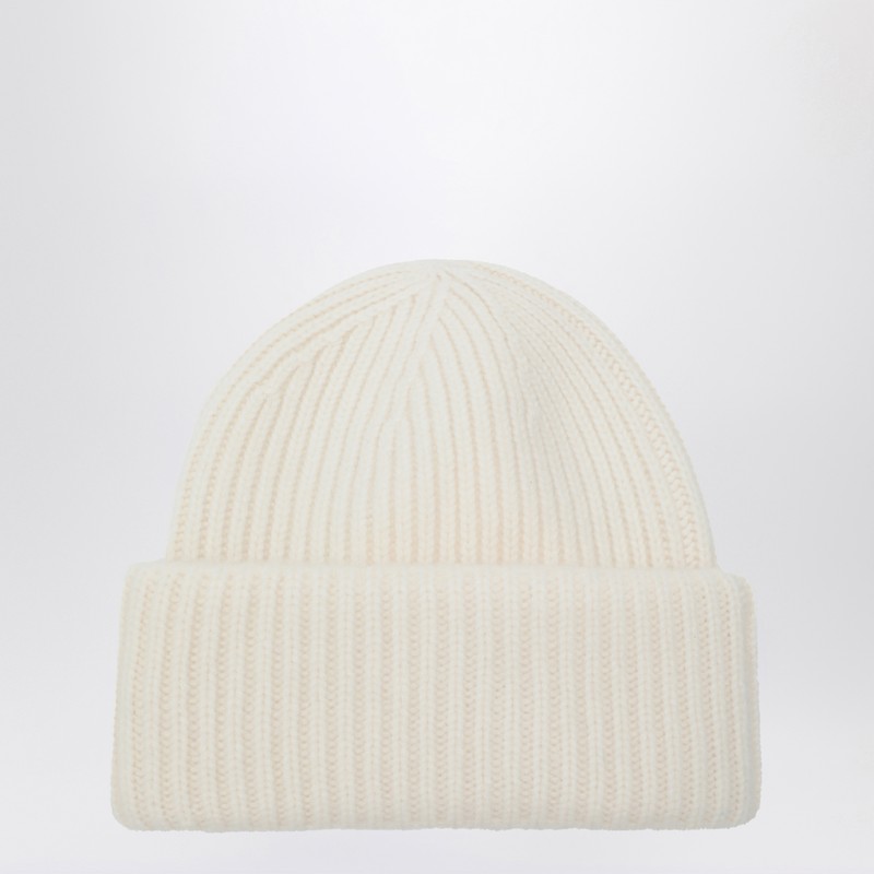 White cashmere beanie