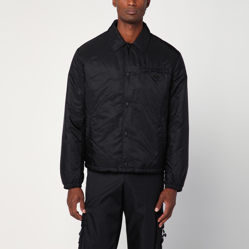 Black Re-Nylon zip-up jacket