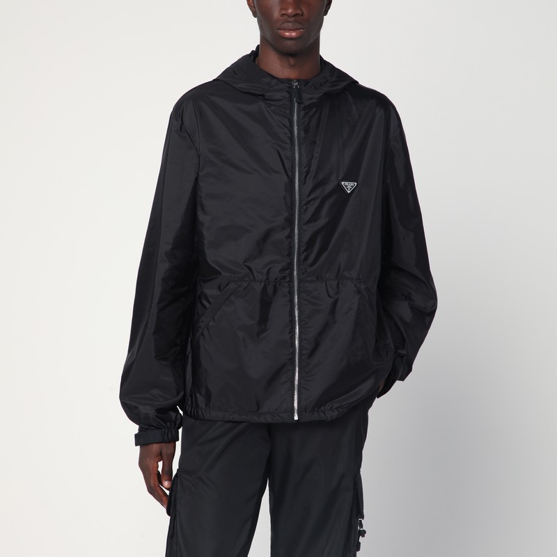 Black Re-Nylon zip jacket