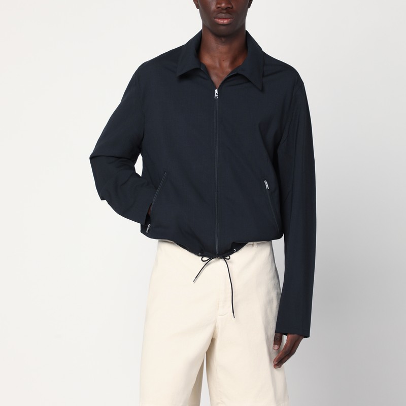 Blue wool jacket with zip