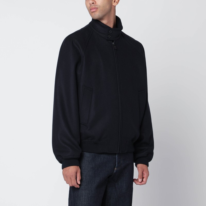 Blue wool and cashmere zip jacket