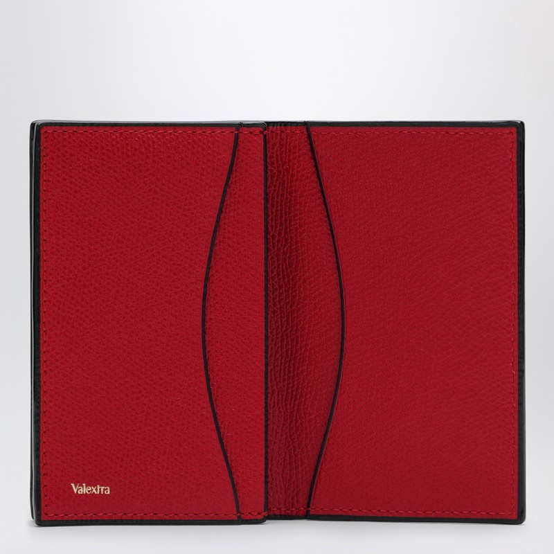 Valextra Wave-line Cardholder In Red Leather In Red