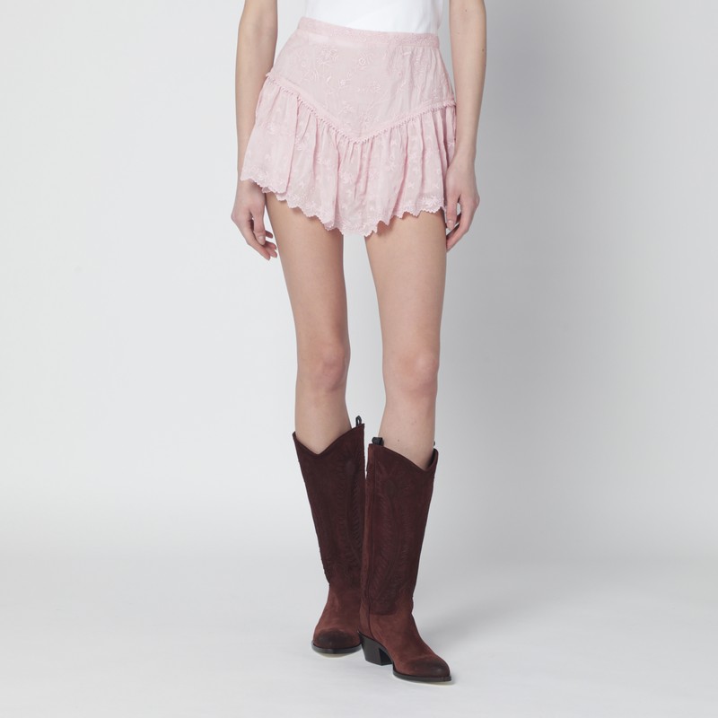 Zoelia light pink shorts with embroidery