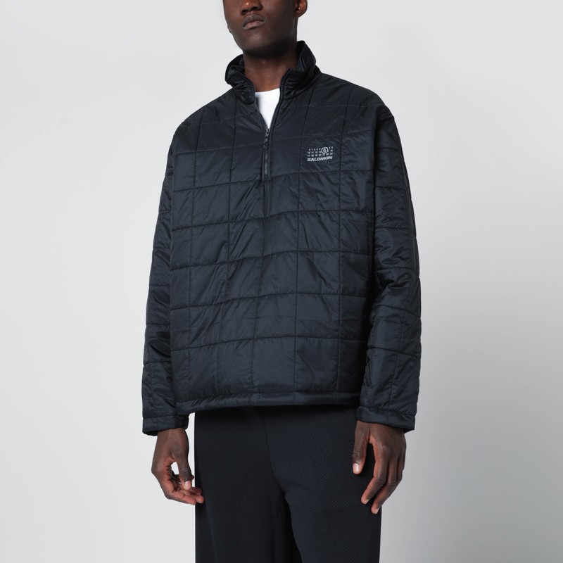 Mm6 X Salomon Reversible Black Nylon Jacket In Black