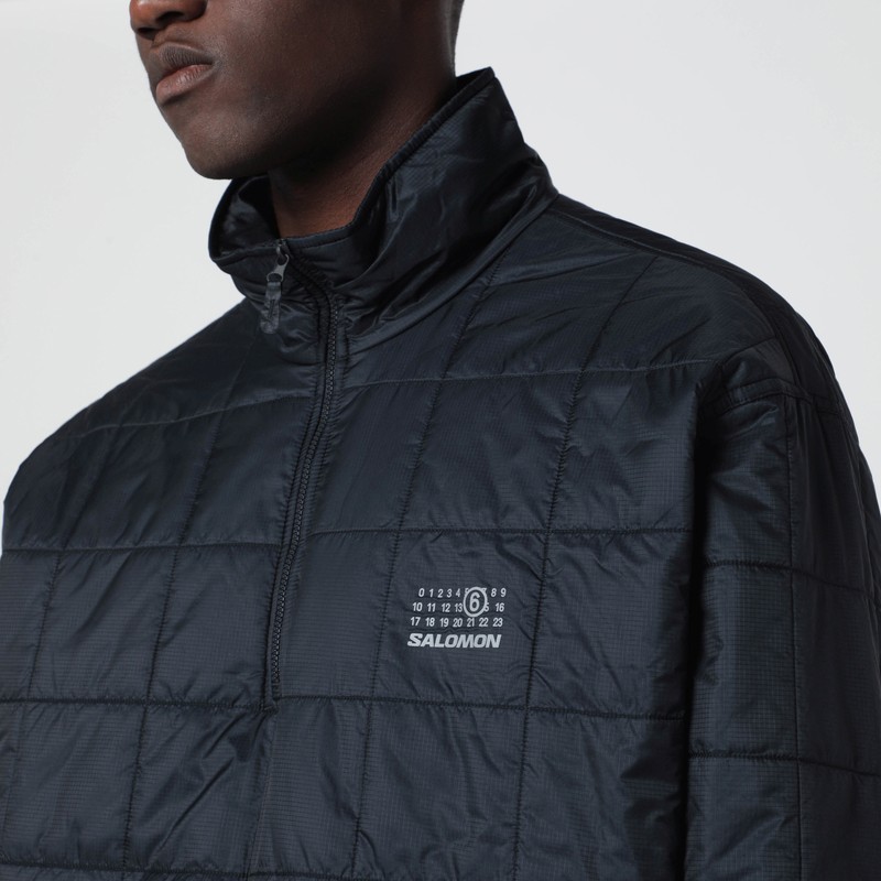 Mm6 X Salomon Reversible Black Nylon Jacket In Black