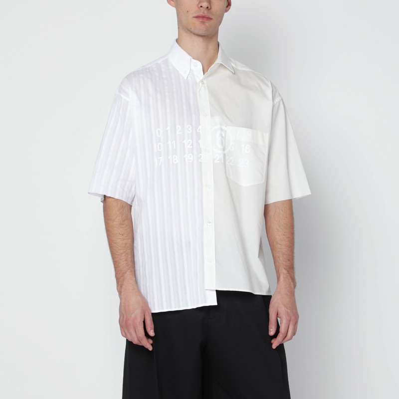 Two-tone cotton poplin shirt