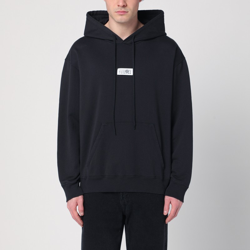 Black sweatshirt with logo label - MM6 Maison Margiela - Modalova