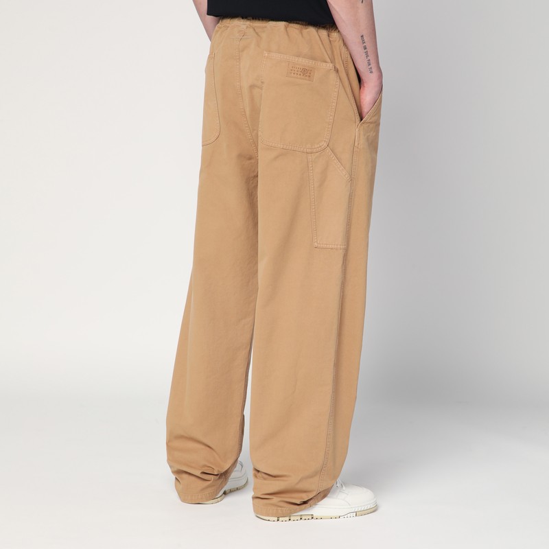 Mm6 Maison Margiela Beige Cotton Canvas Trousers