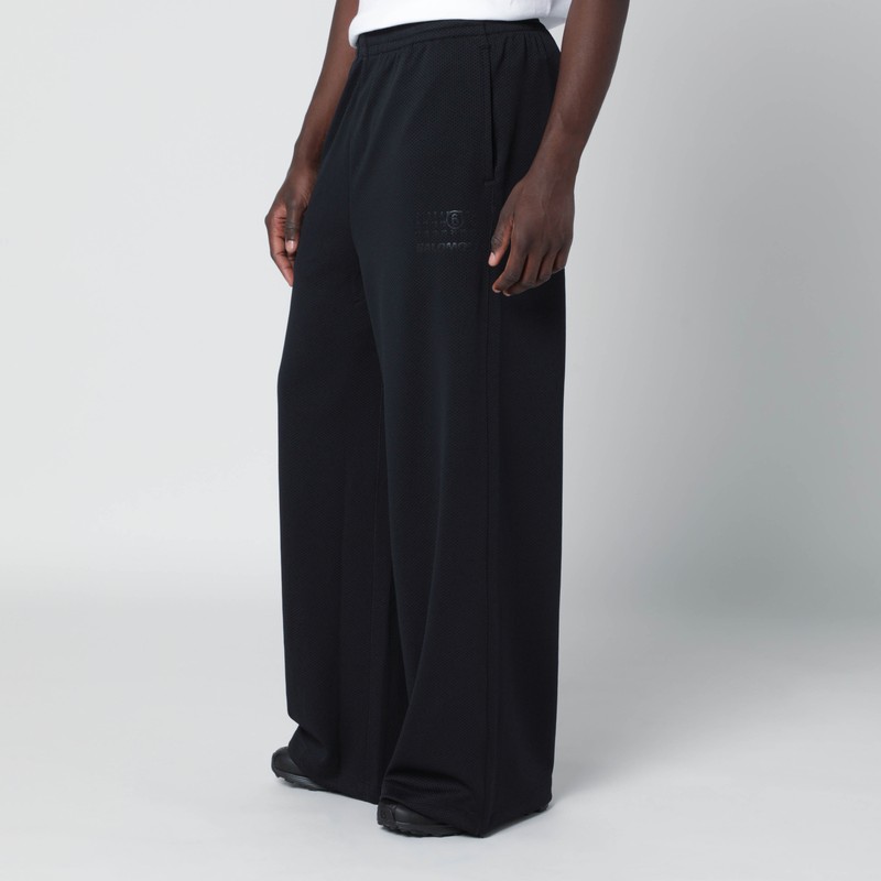 Mm6 X Salomon Wide Black Jogging Trousers In Black