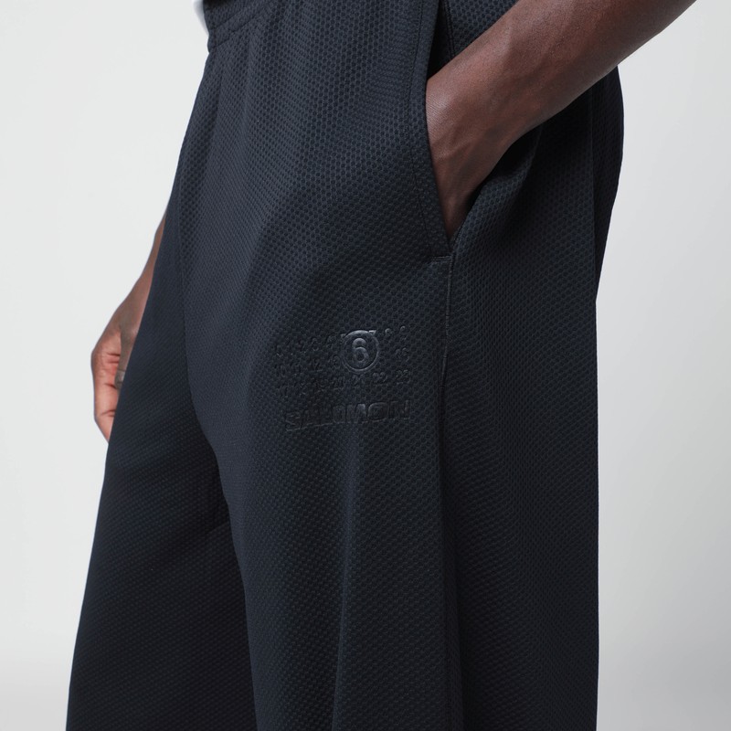 Mm6 X Salomon Wide Black Jogging Trousers In Black