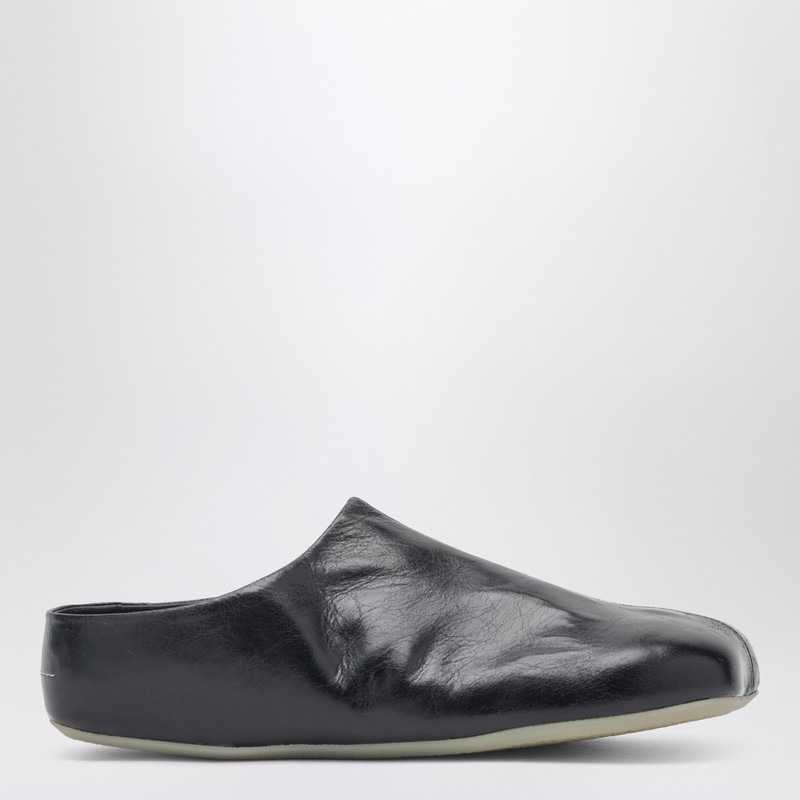 Black Factory leather clogs