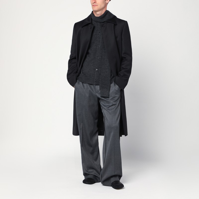 Mm6 Maison Margiela Black Wool-blend Coat In Black