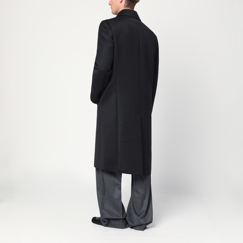 Mm6 Maison Margiela Black Wool-blend Coat In Black