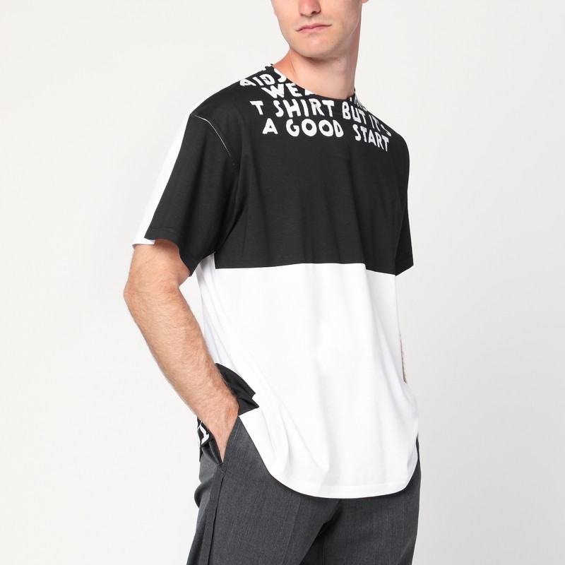 White/black cotton AIDS T-shirt