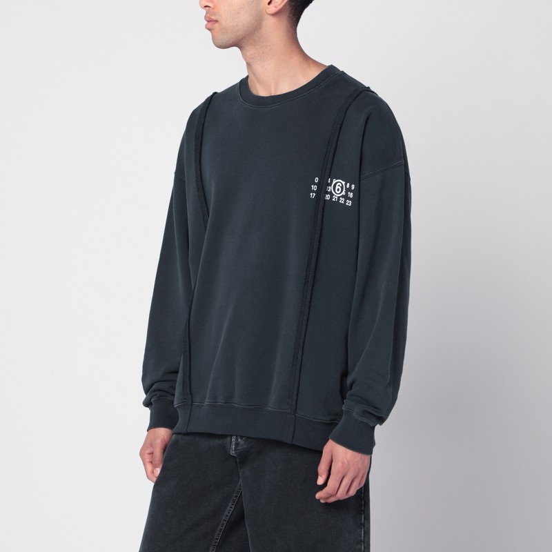 Black sweatshirt with Numeric logo in cotton