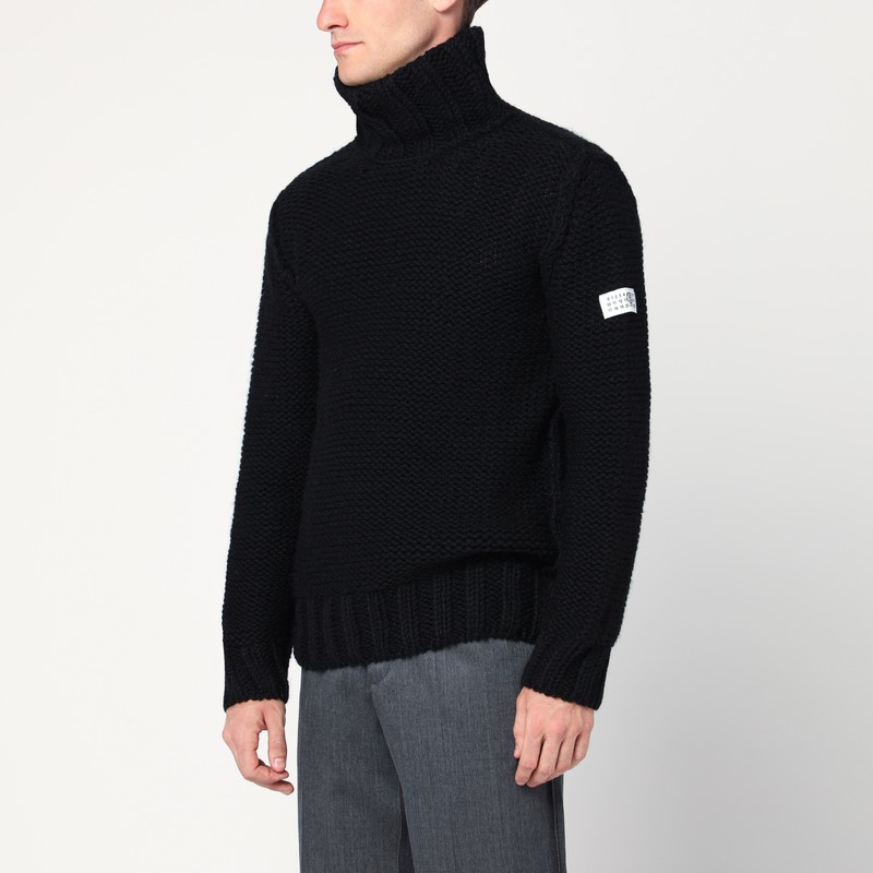 Black wool turtleneck sweater - MM6 Maison Margiela - Modalova