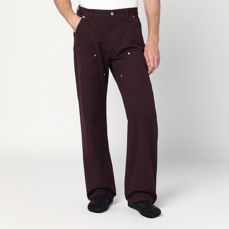 Burgundy cotton trousers