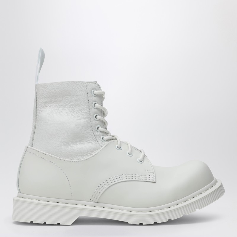 White lace-up boot MM6 X Dr. Martens