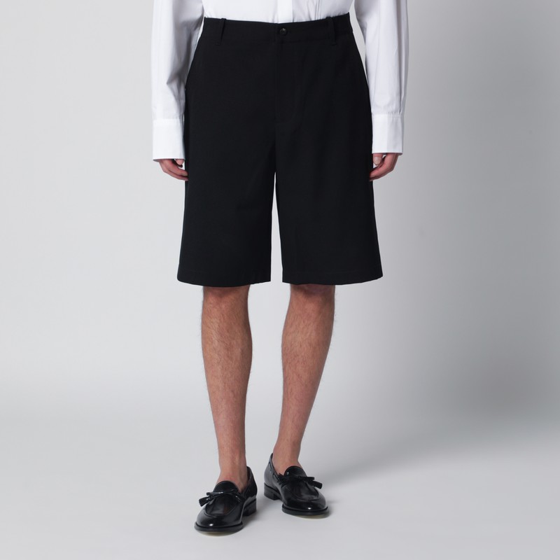 Black Camargue cotton canvas shorts
