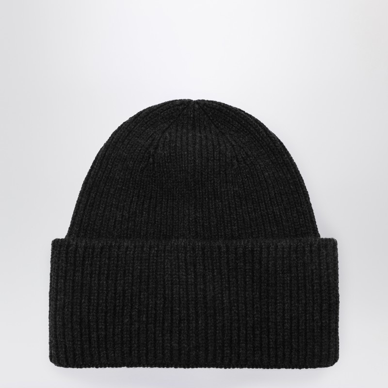 Destin Anthracite Wool And Cashmere Beanie In Gray