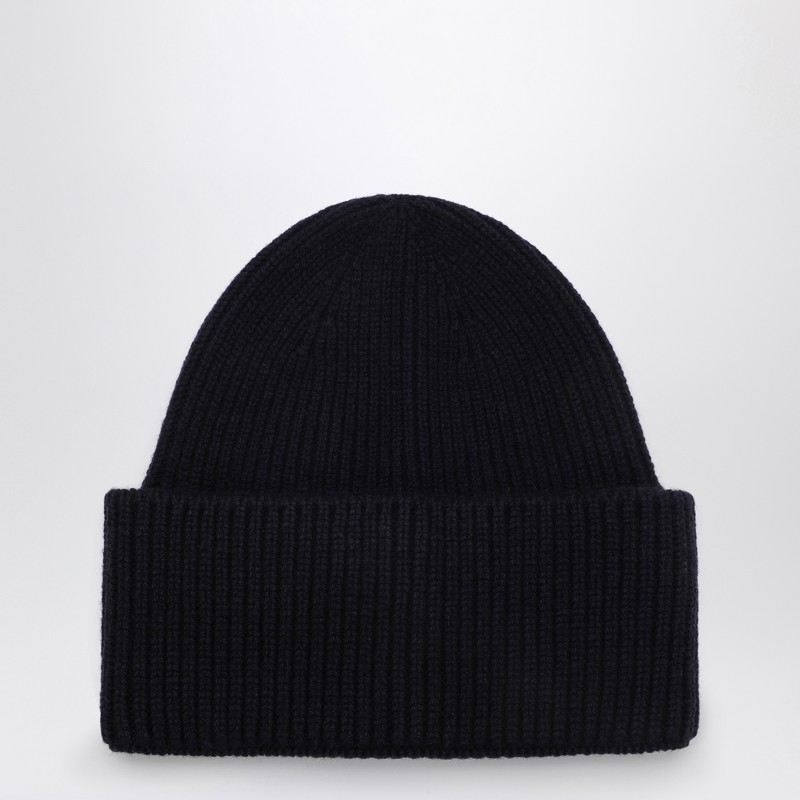 Destin Anthracite Wool And Cashmere Beanie In Blue