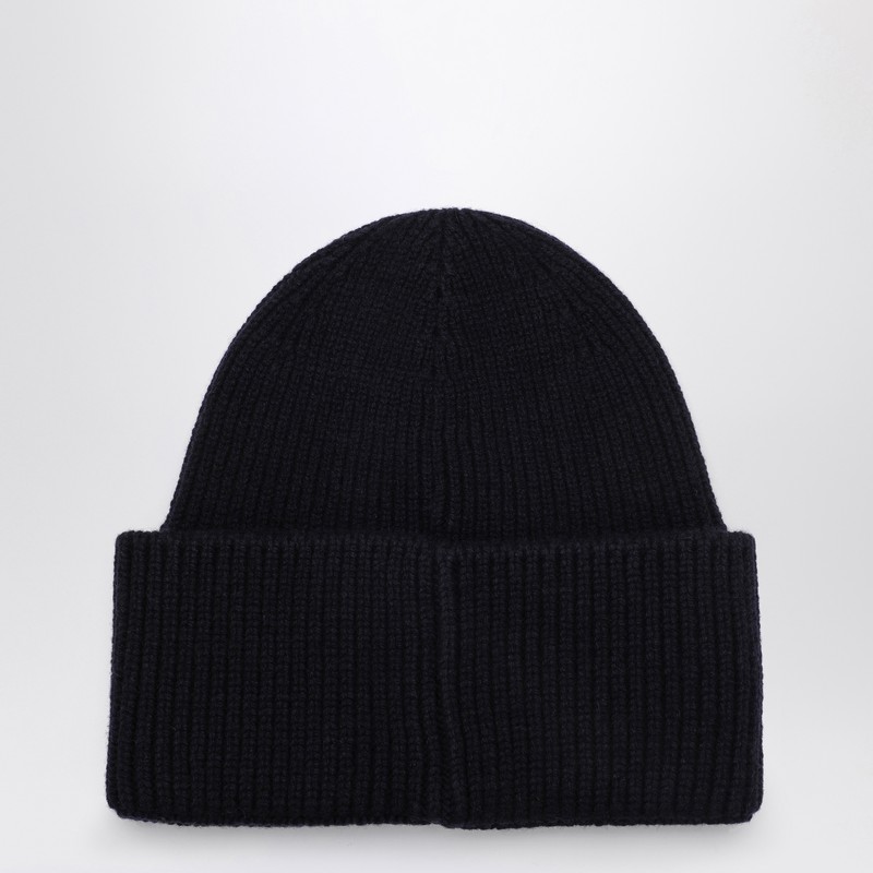 Destin Anthracite Wool And Cashmere Beanie In Blue