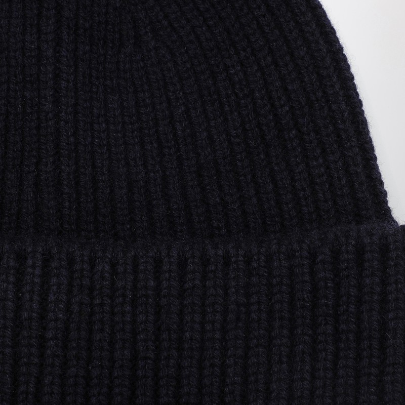 Destin Anthracite Wool And Cashmere Beanie In Blue