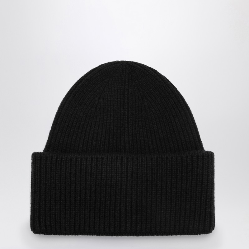 Destin Anthracite Wool And Cashmere Beanie In Black