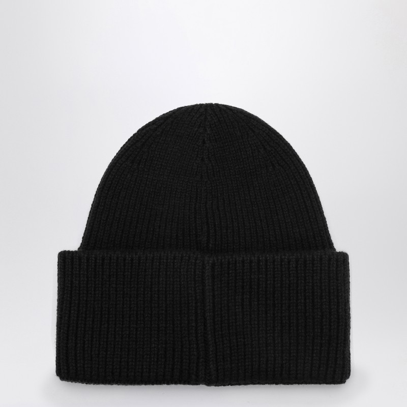 Destin Anthracite Wool And Cashmere Beanie In Black