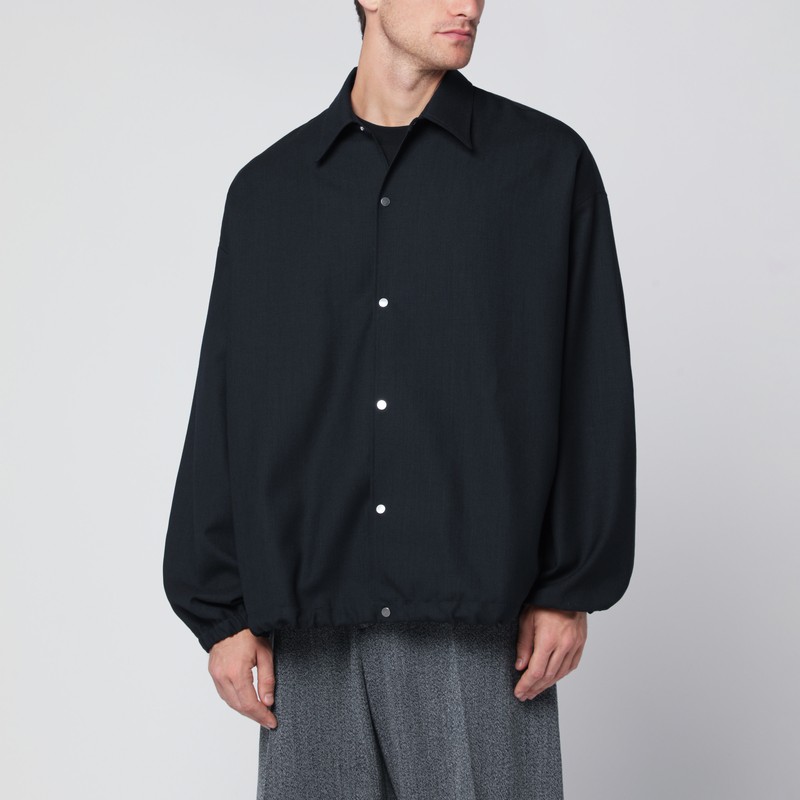 Navy blue wool shirt