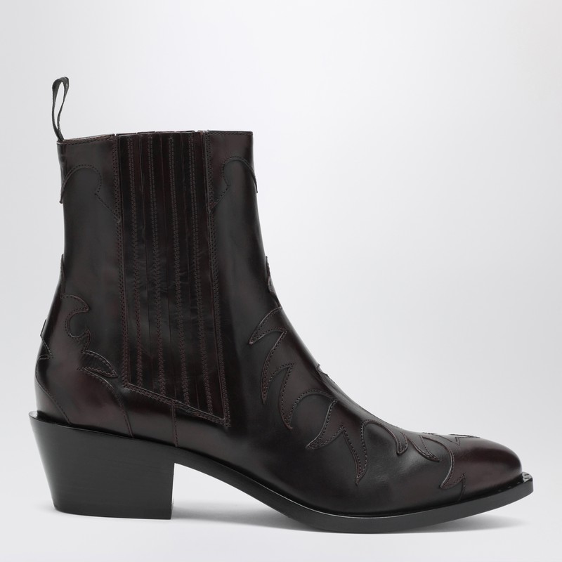 Burgundy Parma western ankle boot - Sartore - Modalova
