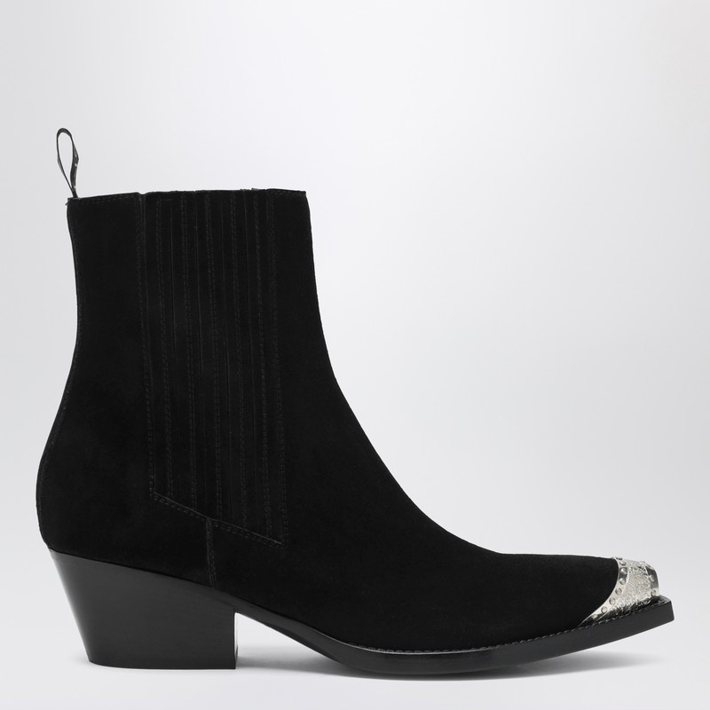 Black suede Wax ankle boot - Sartore - Modalova