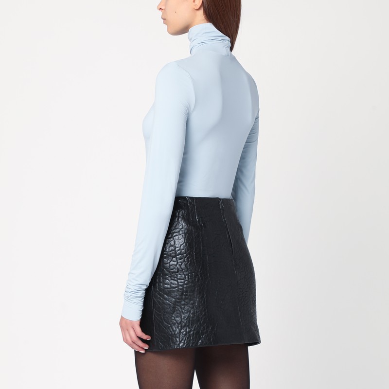 Sportmax Light Blue Jersey Knit Turtleneck Sweater In Blue