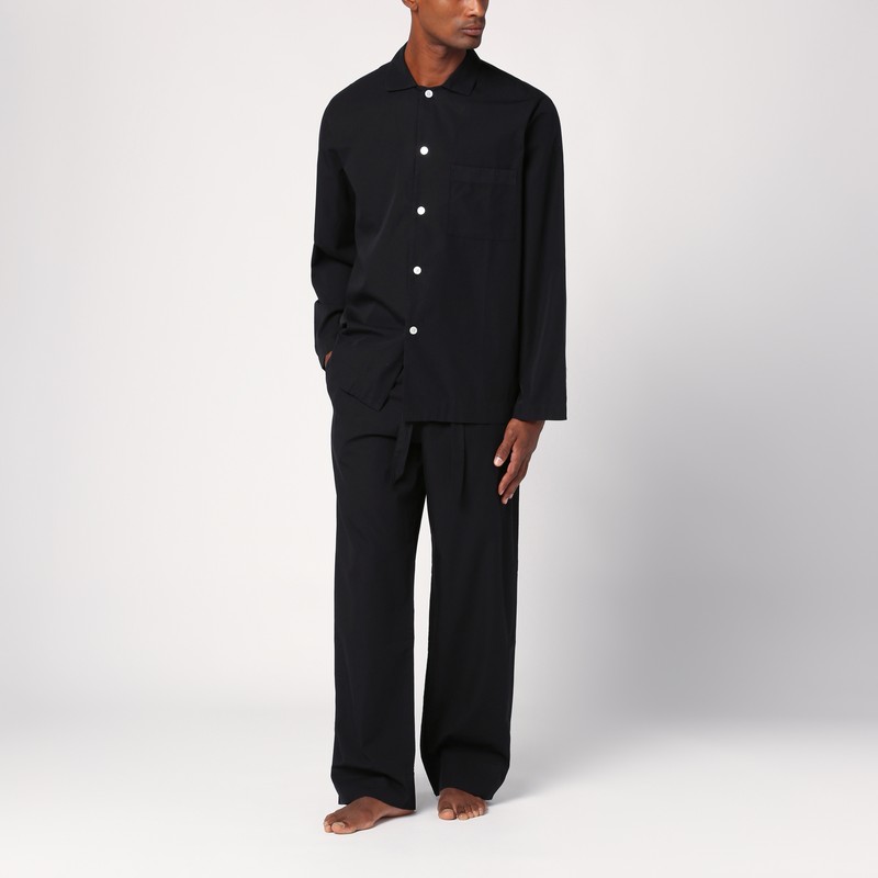 Tekla Black Pyjama Shirt In Black