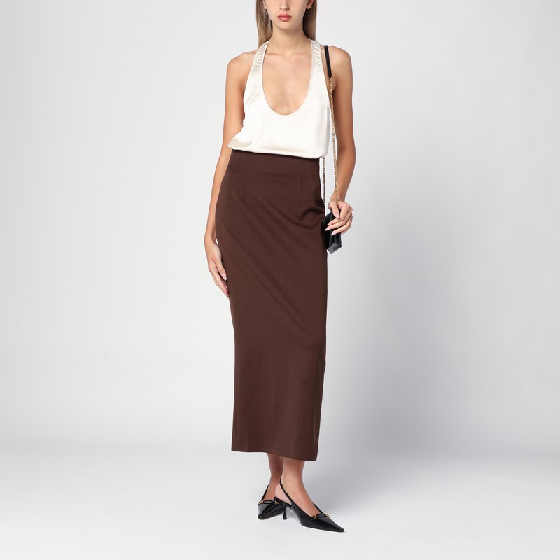 The Andamane Pura White Satin Tank Top In Green