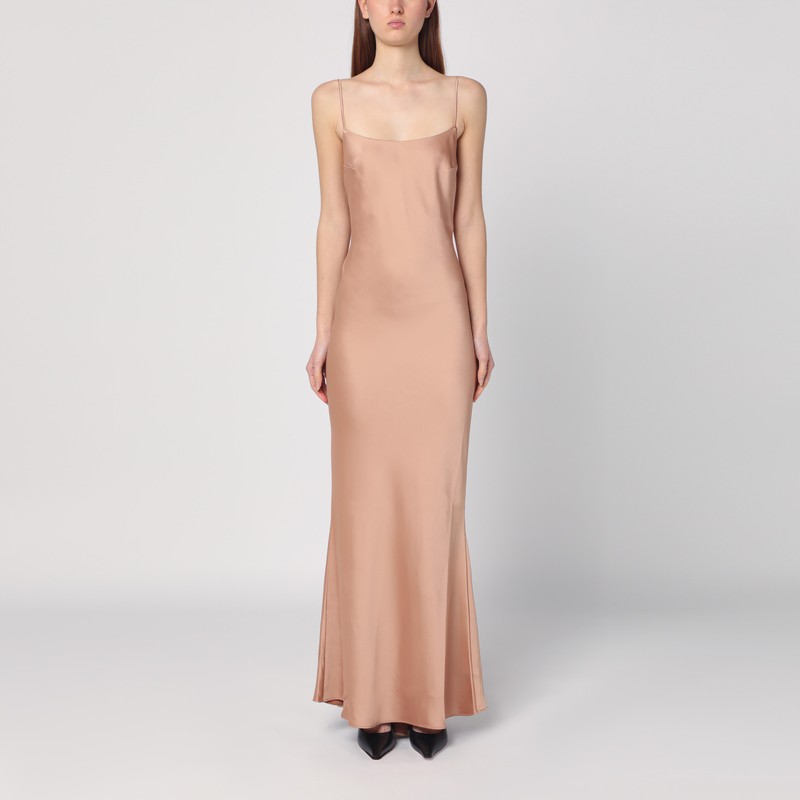 Light pink dress with back draping