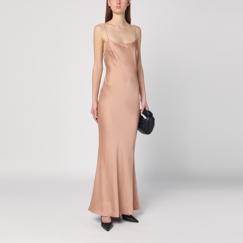 The Andamane Light Pink Dress With Back Draping Women In Beige