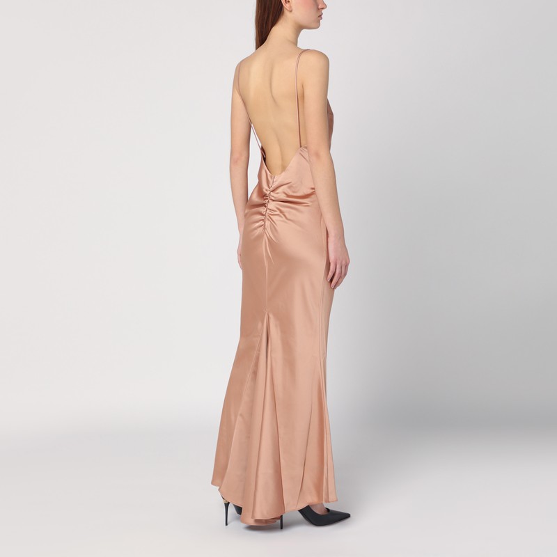 The Andamane Light Pink Dress With Back Draping Women In Beige