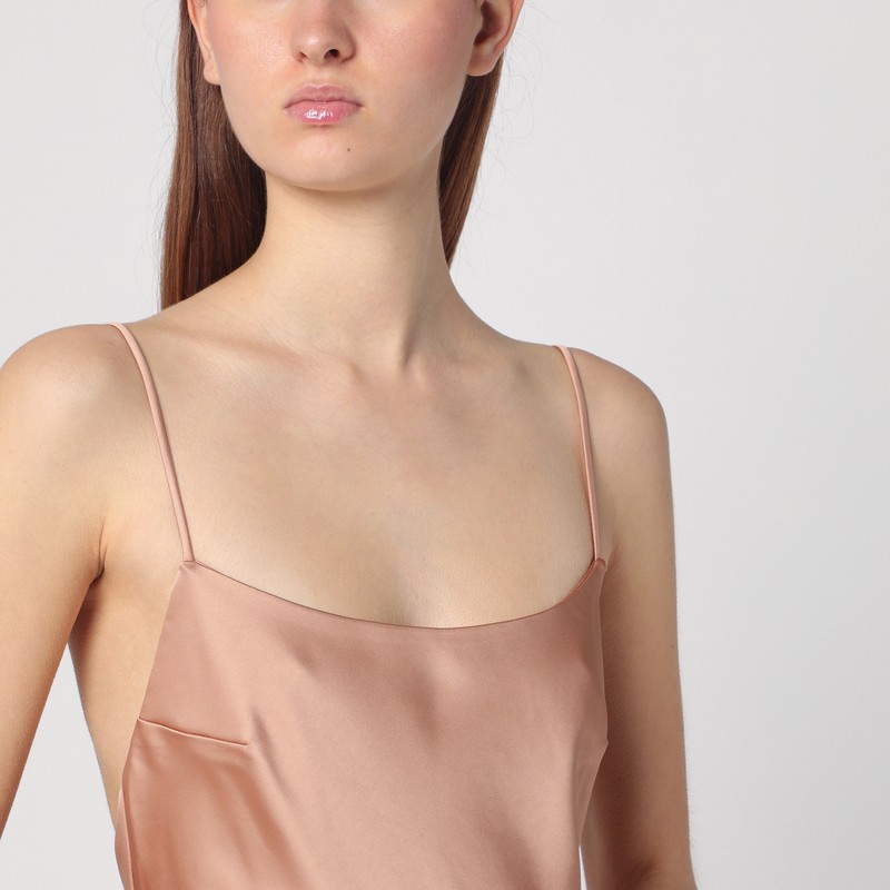 The Andamane Light Pink Dress With Back Draping Women In Beige
