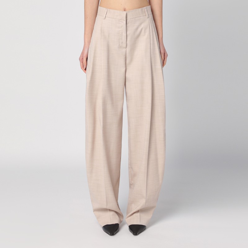 Wide sand-coloured pants - THE ANDAMANE - Modalova