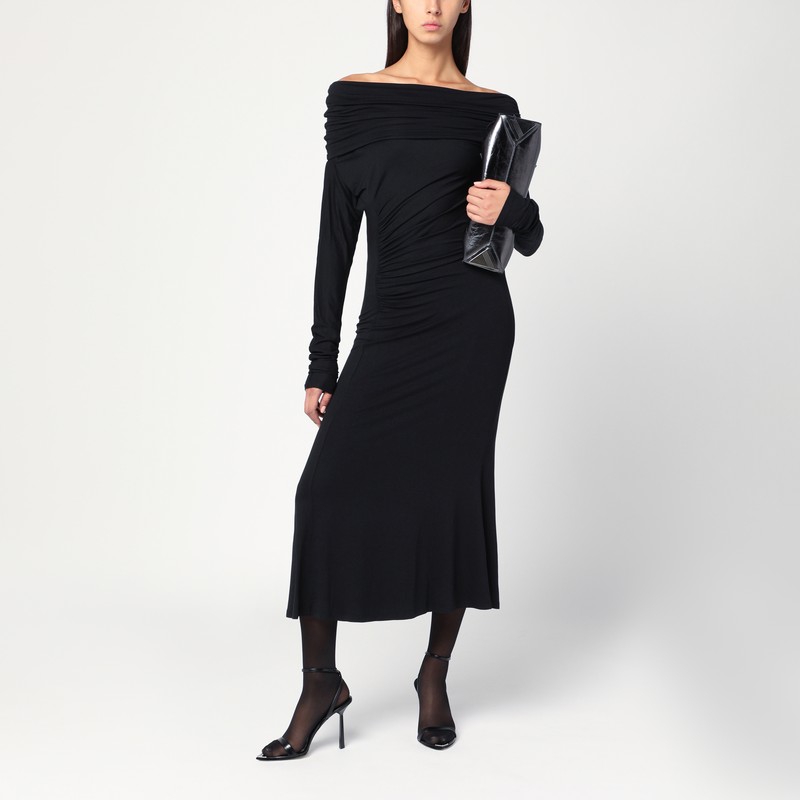 The Andamane Black Zoe Midi Dress In Black