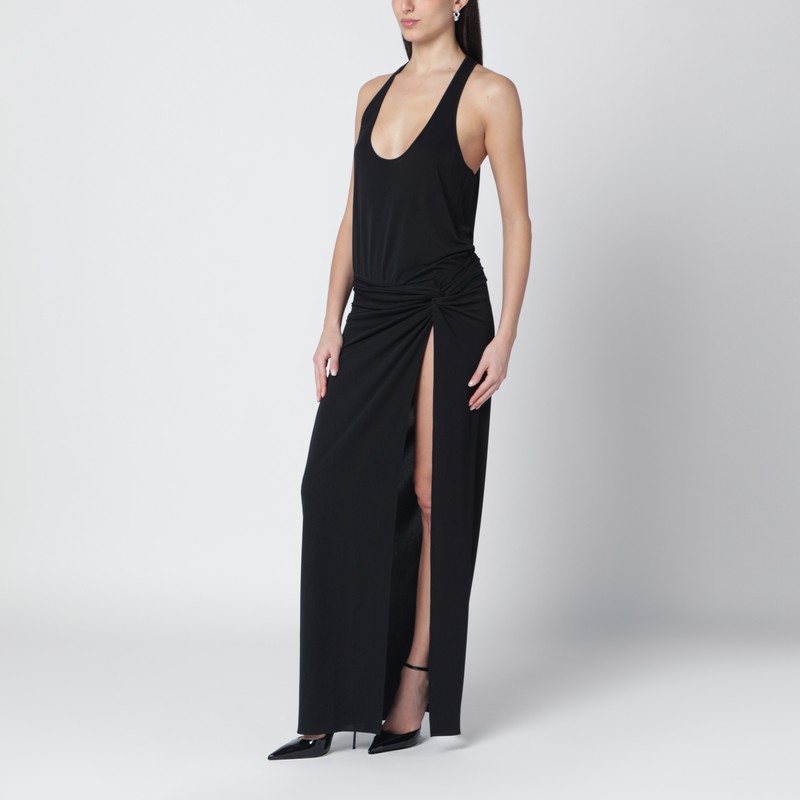Black Juno dress with ruching