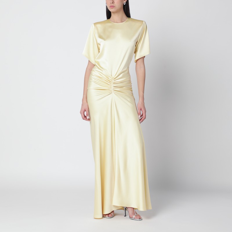 Vanilla-coloured Iris dress with draping